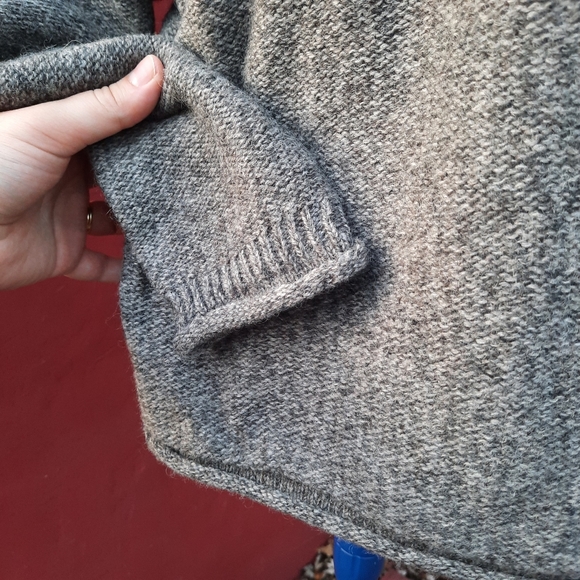 Woolrich Mock Neck Slouchy Drop Shoulder Wool Blend Sweater Gray XL - Picture 6 of 12